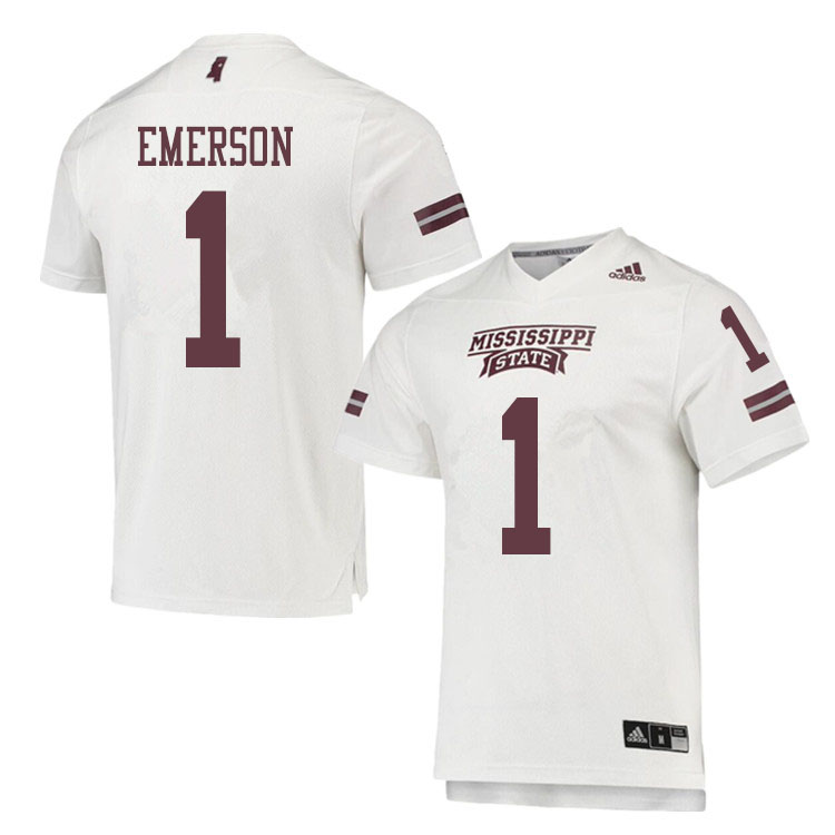 Men #1 Martin Emerson Mississippi State Bulldogs College Football Jerseys Sale-White